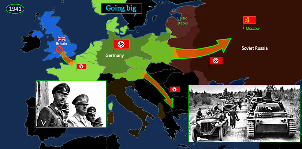 Hitler invades Russia, 1940 map